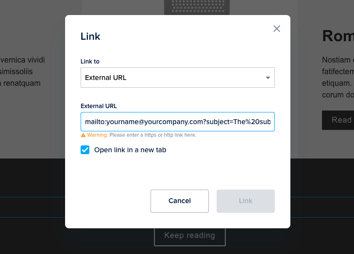 clickable link to an email address