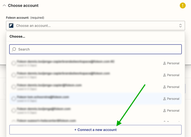Connect a new account