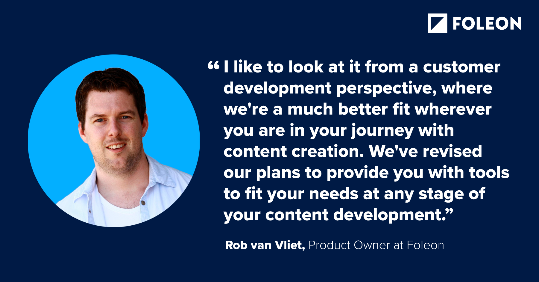 Foleon's Product Owner Rob van Vliet quote