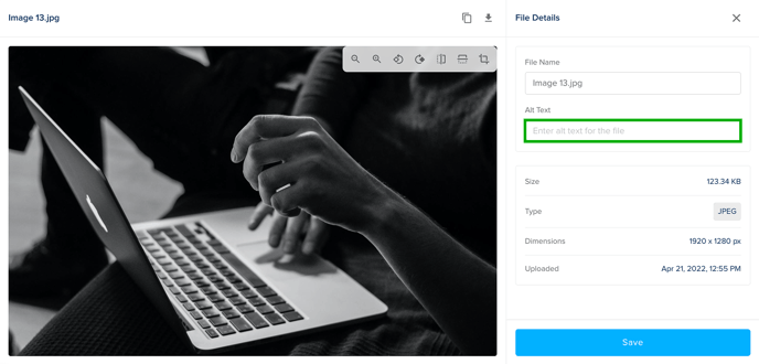 Add alt text to image