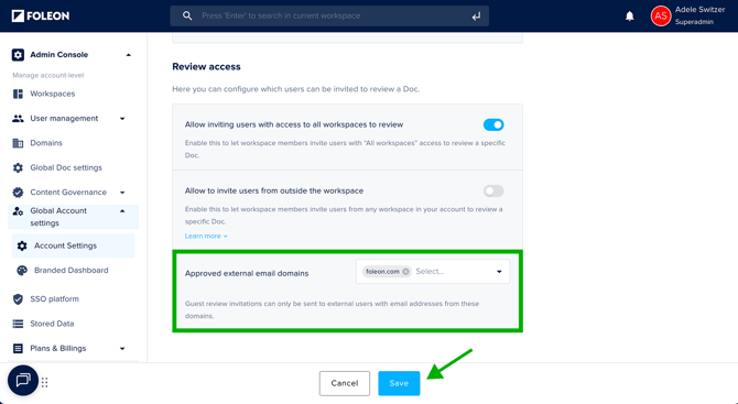 Add approved email domains