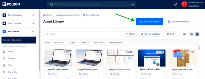 Add new media Asseet Library