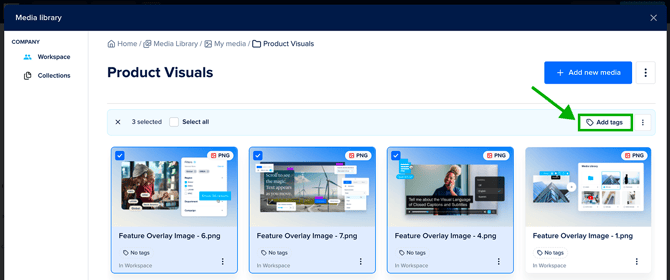 Add tags to multiple assets