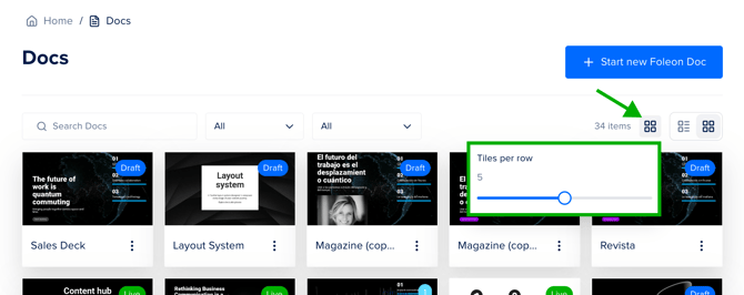 Adjust tiles in grid view