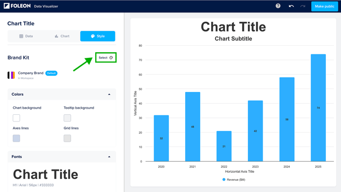 Apply Brand Kit to chart in style tab