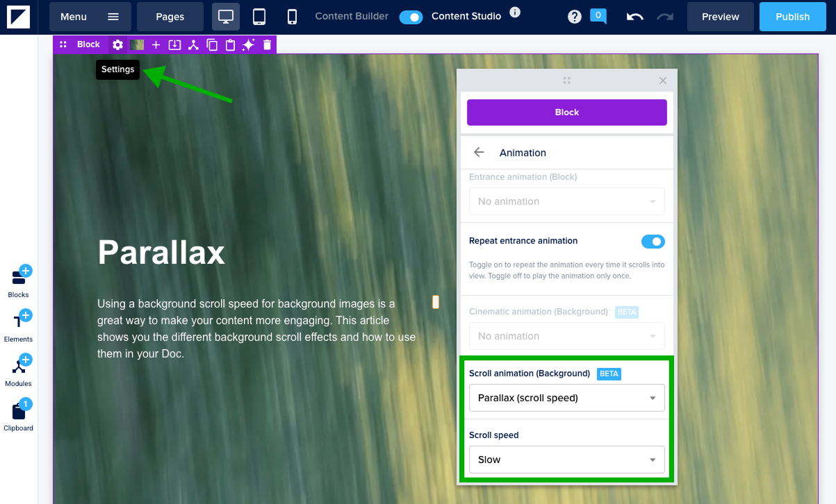 All about background scroll or parallax