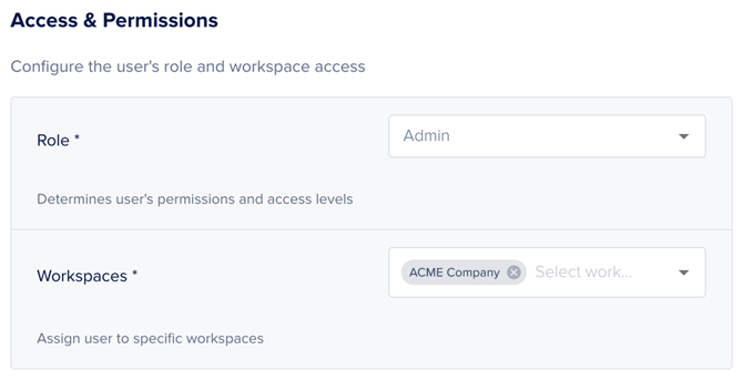 Assing user to company workspace
