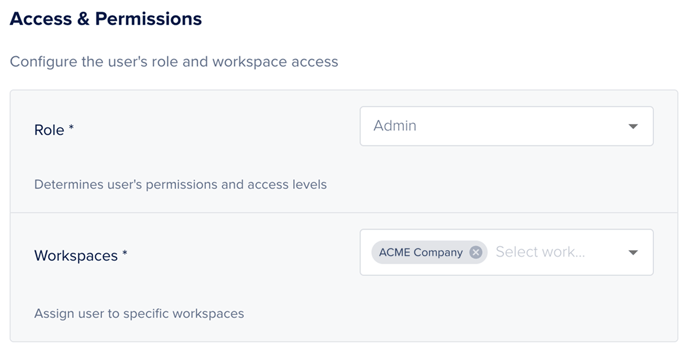 Assing user to company workspace