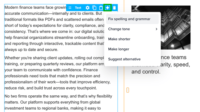 Assistant - Text Element