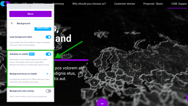 Autoplay background video on mobile