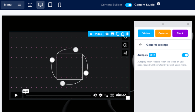 Autoplay video element