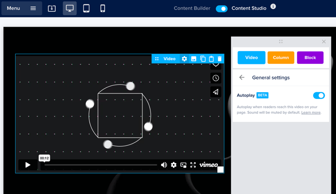 Autoplay video element
