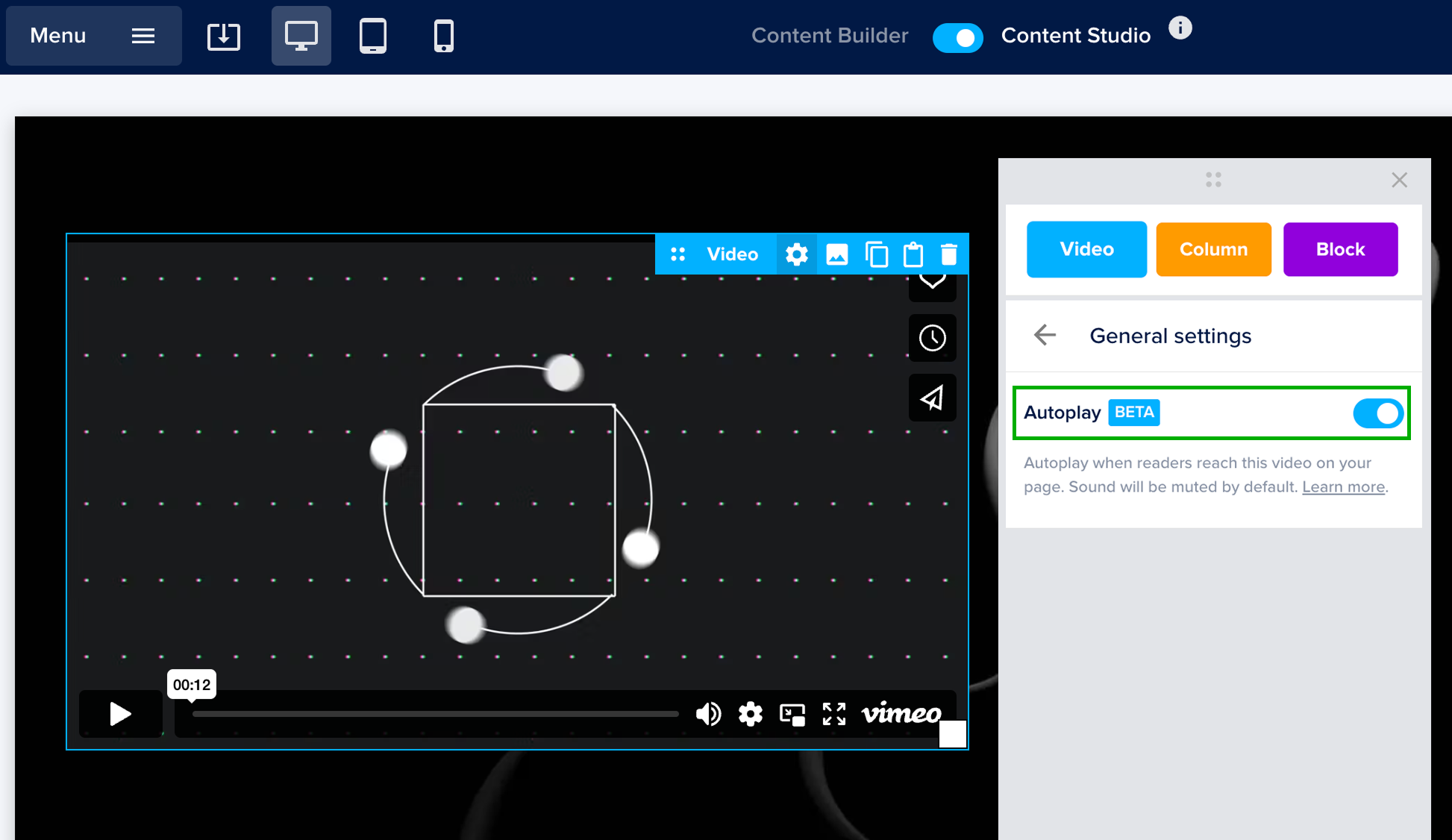 Working with the video element