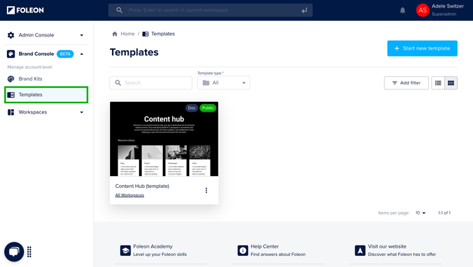 Brand Console - Templates