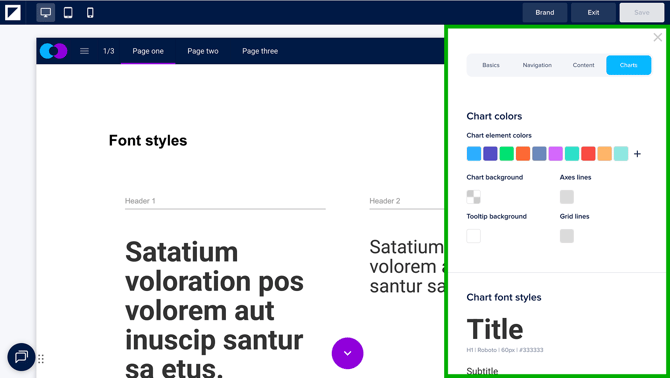 Chart Settings in the Brand Kit