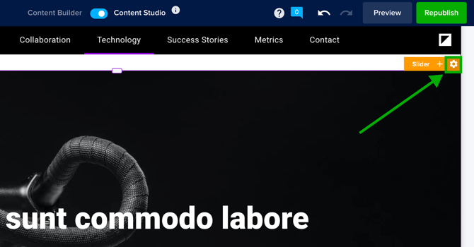 Click slider settings