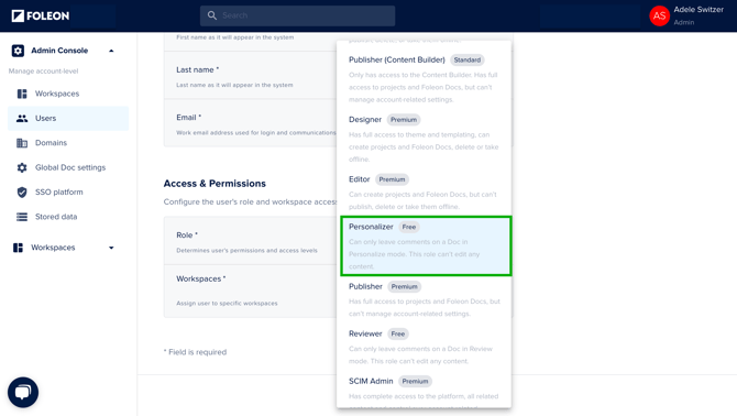 Create Personalizer Role