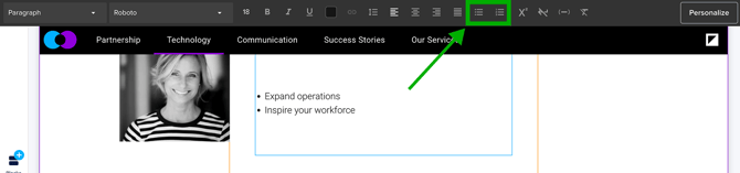 Create bulleted or numbered lists