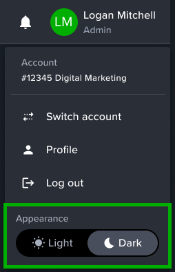 Dark Mode - Profile Settings