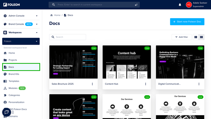 Docs Page - Deleted Doc Recovery