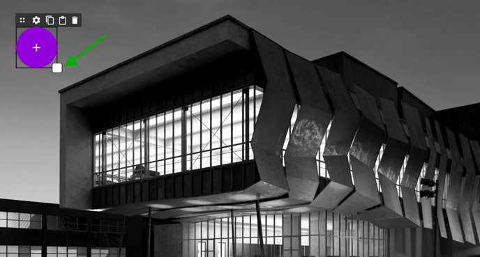 Drag the corner to adjust the size