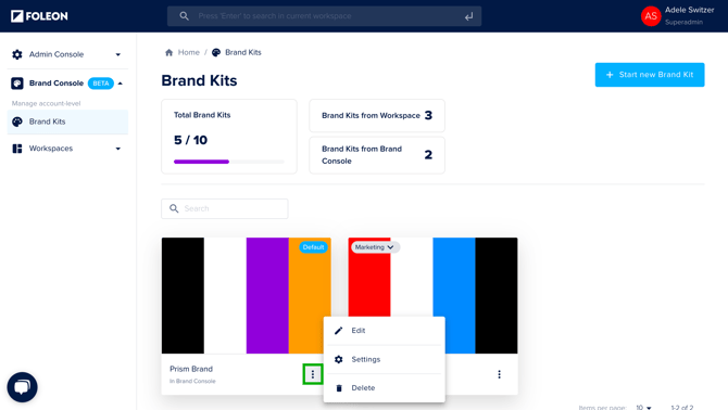 Edit or delete a Brand Kit