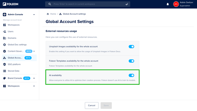 Enable AI availability