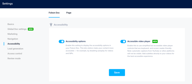 Enablem the accessibility toggles