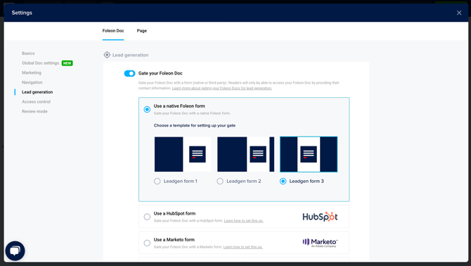 Gate your Foleon Doc with Lead generation