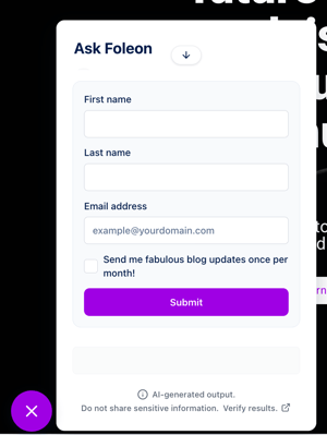 Gated form in answer agent chat