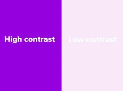 High contrast vs. low contrast