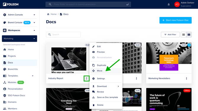Move Doc to another Project