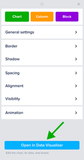 Open chart in data visualizer