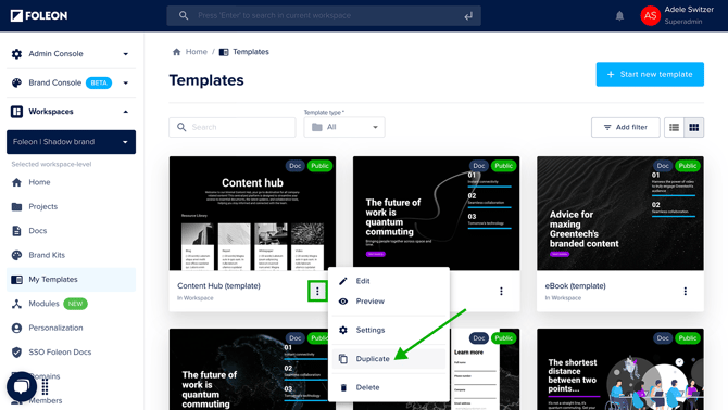 Quick Actions - Duplicate