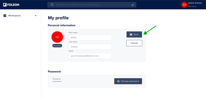 Save Changes to Personal Information