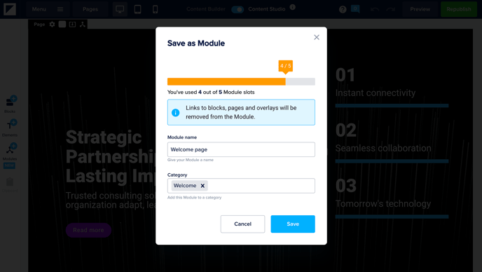 Save as Module - Assign Category