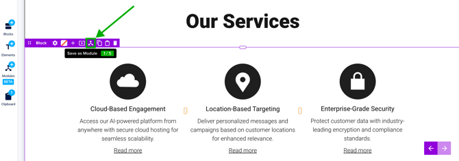 Save block as module