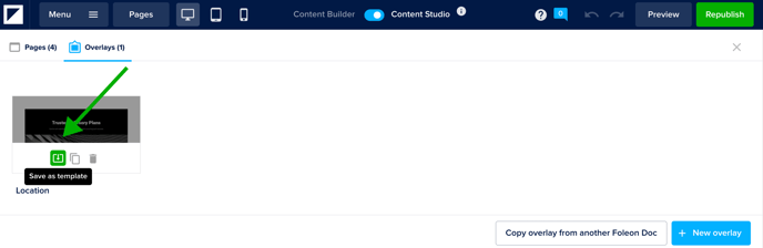 Save overlay as template