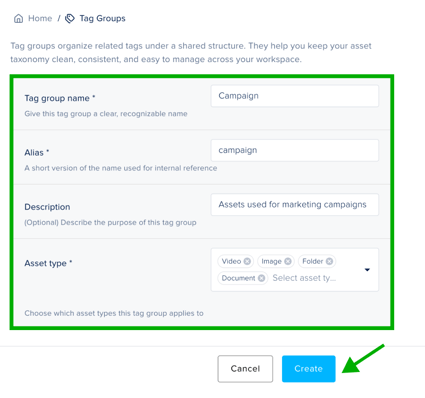 Save tag group