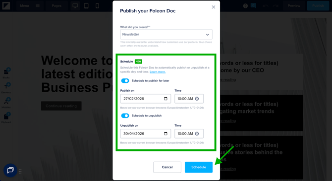 Schedule your Doc - Editor
