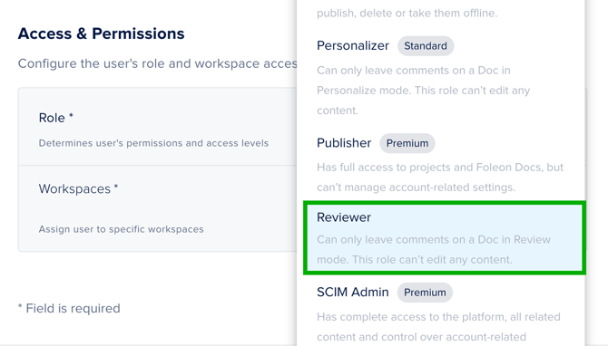Select Reviewer from Role Dropdown