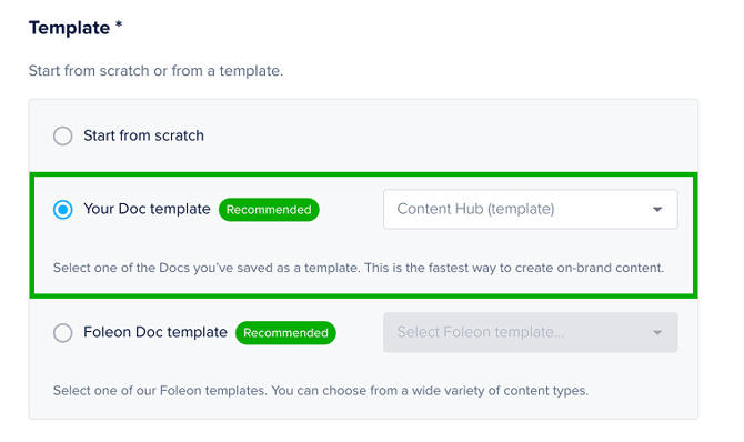 Start from a Doc Template