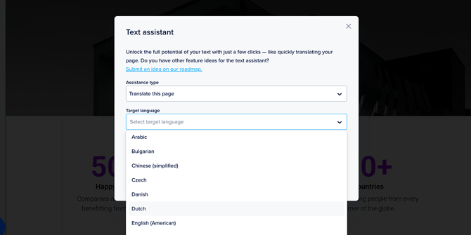 Step 3 - Select target language