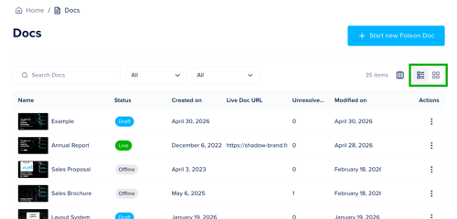 Switch - grid and list view