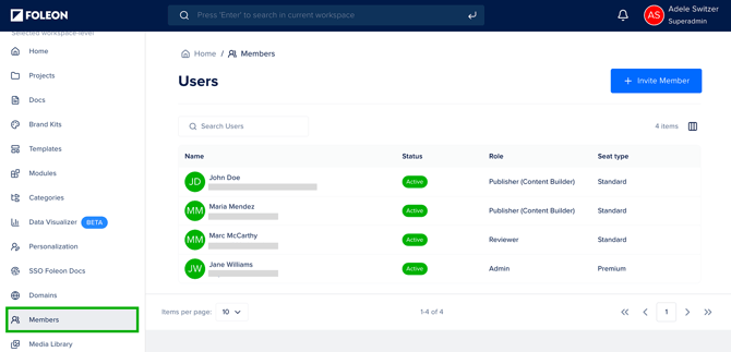 The Members Page
