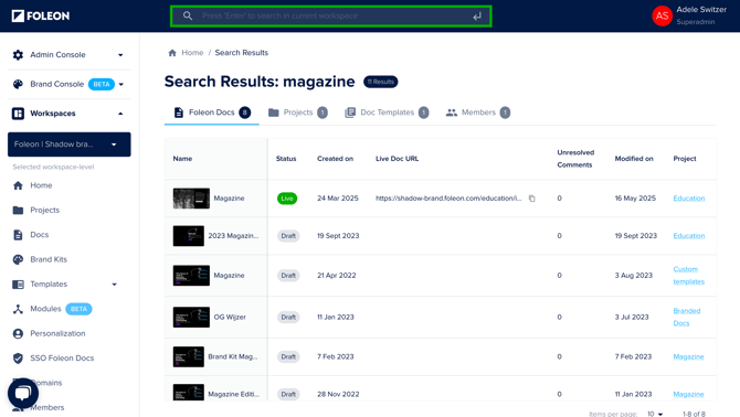 Top Nav - Search Results