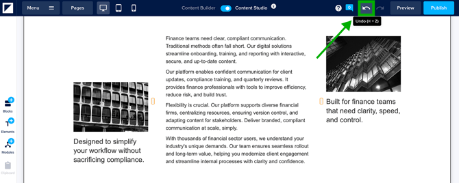 Undo - Text assistant edits