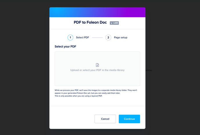 Upload or select your PDF in the media library