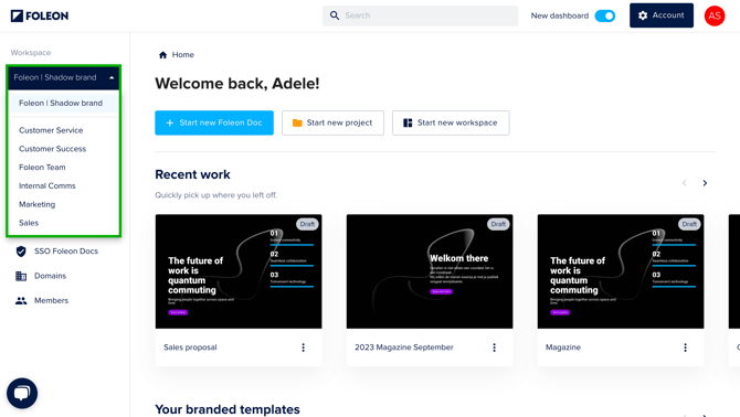 Workspace Navigation