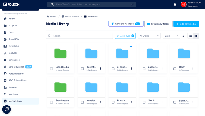 Workspace media library